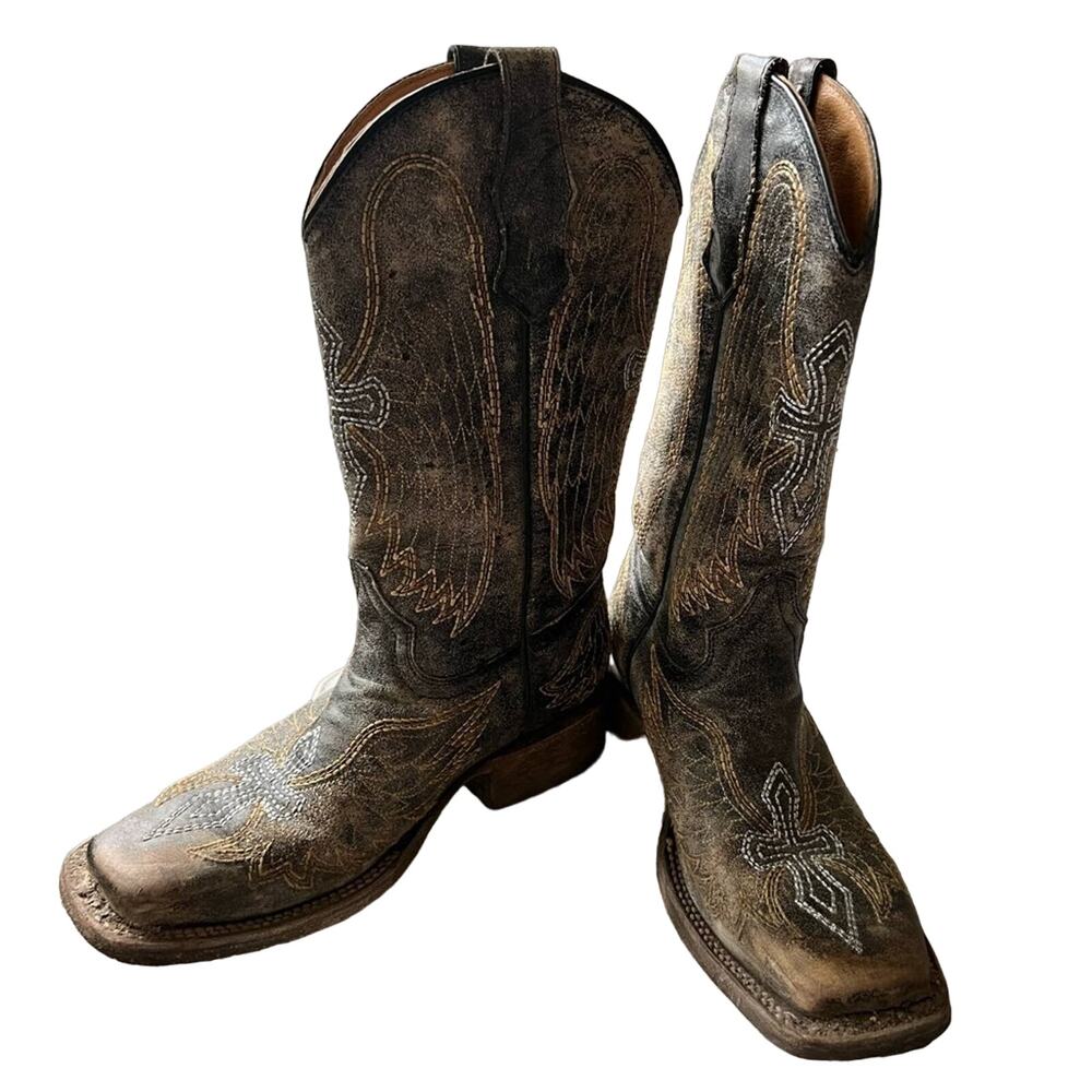 Corral Angel wing Western Cowboy Boots Girls Teen 2.5